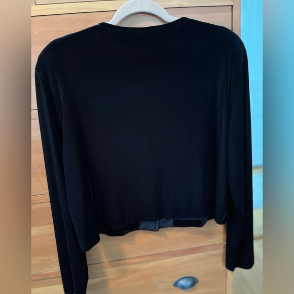 CRIMSON by lawrence kurtz Elegant Evening Velvet Jacket. Black. Lg - Picture 5 of 6